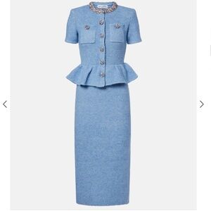 SELF PORTRAIT Embellished knitted midi dress